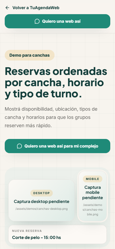 Captura mobile Canchas